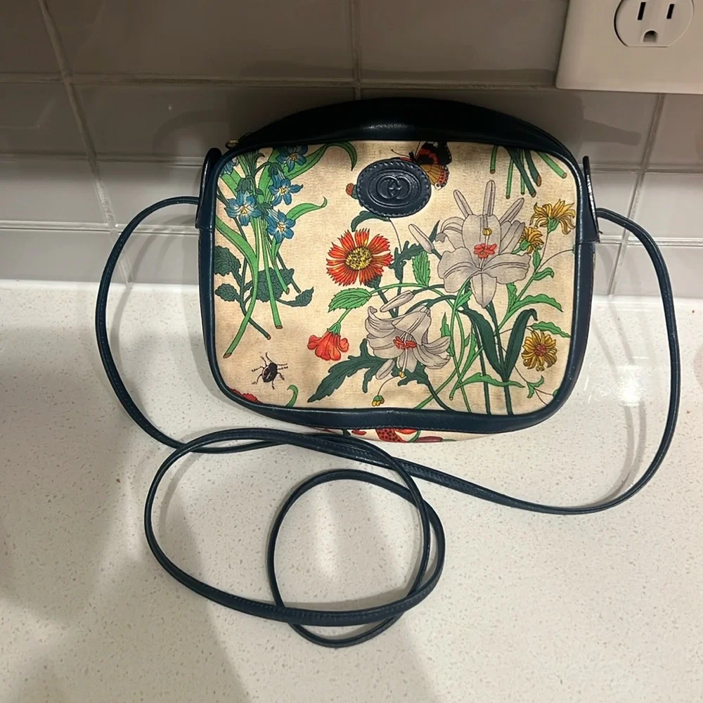 Gucci Vintage Small Flower Pattern Canvas Shoulder bag japan exclusive - Picture 2 of 10